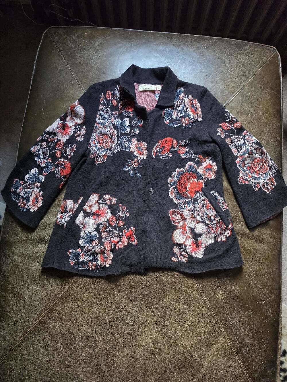 Anthropologie Moulinette Soeurs Floral Jacquard Knit Blazer XS